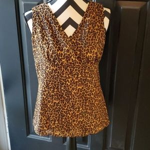 Clothing Co Leapard Print Sleeveless Top NWT Sm